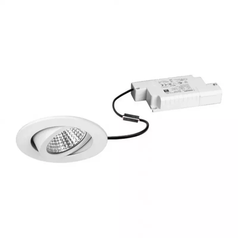 Brumberg 39353073 DAMITA LED lubinis prožektorius apvalus baltas 6W 230V IP65 sukamas fazinio atpjovimo reguliavimas 3000K šilta balta