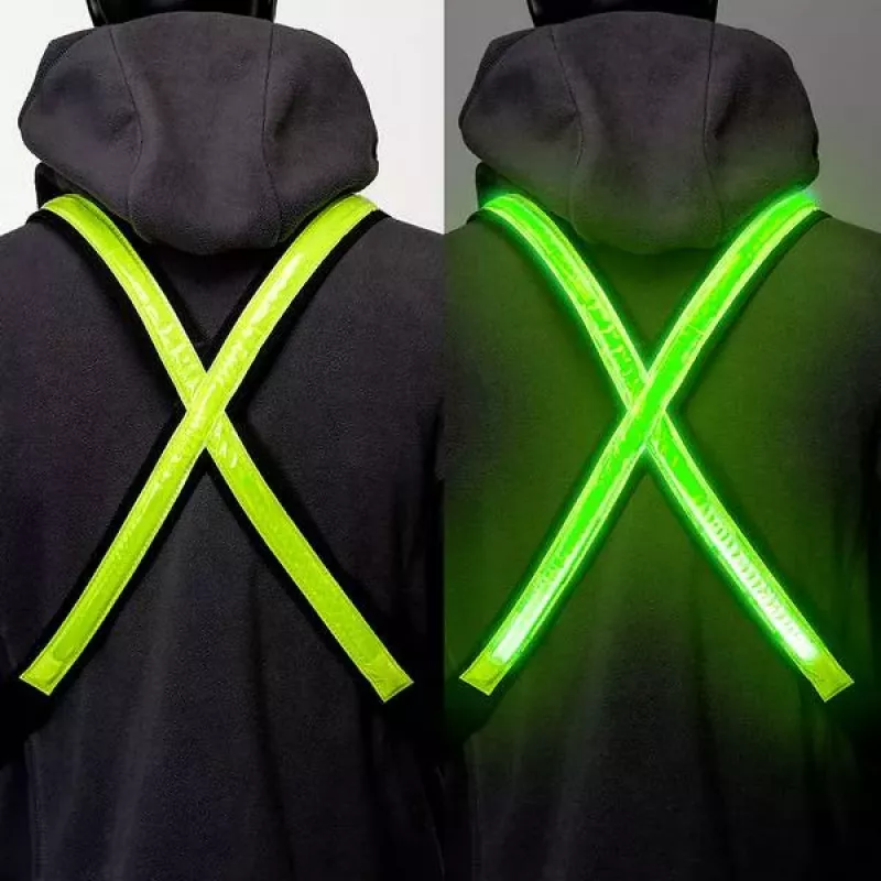 EasyPix StreetGlow L/XL LED Safety Vest for Adults - Rechargeable, 3 Modes, Black