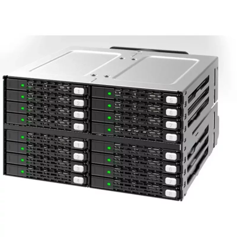 ICY DOCK ToughArmor MB516SP-B 16-Bay 2.5 inch SAS/SATA SSD/HDD Backplane modulis, skirtas 2x 5.25 inch lizdams