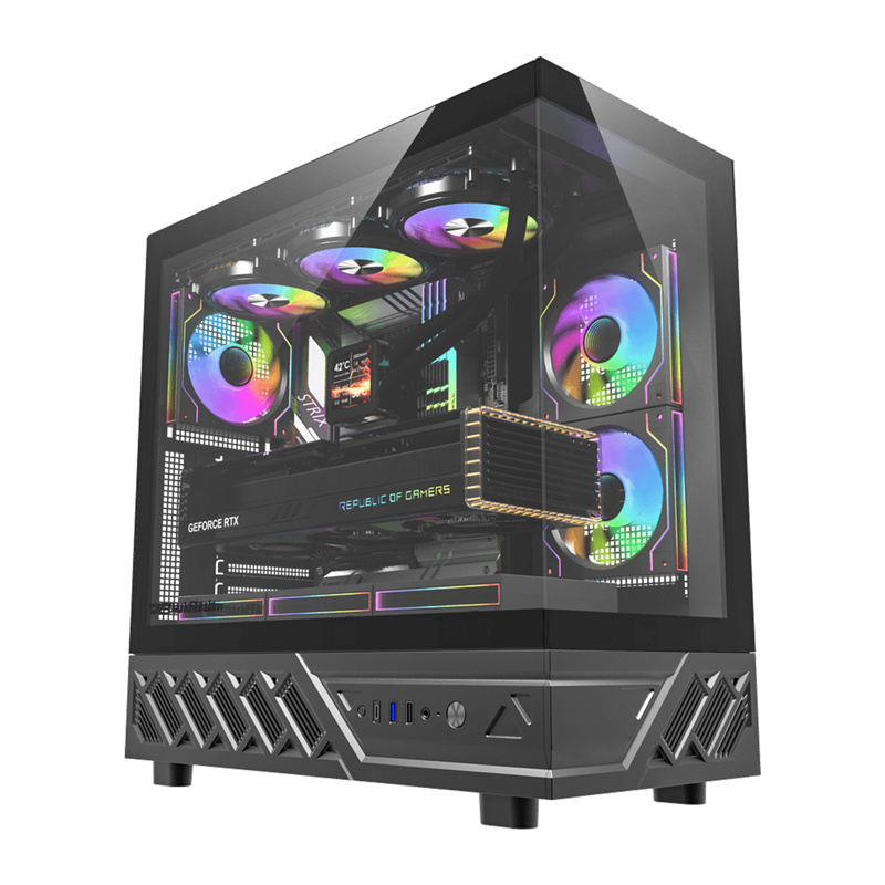 DarkFlash DS950 Mid-Tower Computer Case (Black) su 6 iš anksto sumontuotais ARGB ventiliatoriais