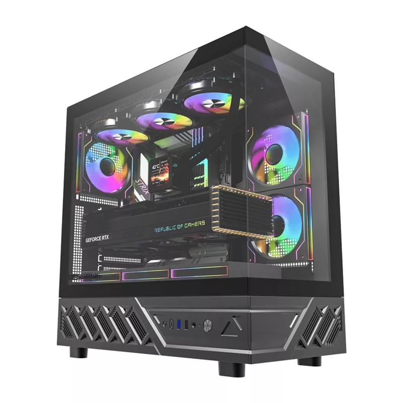 DarkFlash DS950 Mid-Tower Computer Case (Black) su 6 iš anksto sumontuotais ARGB ventiliatoriais