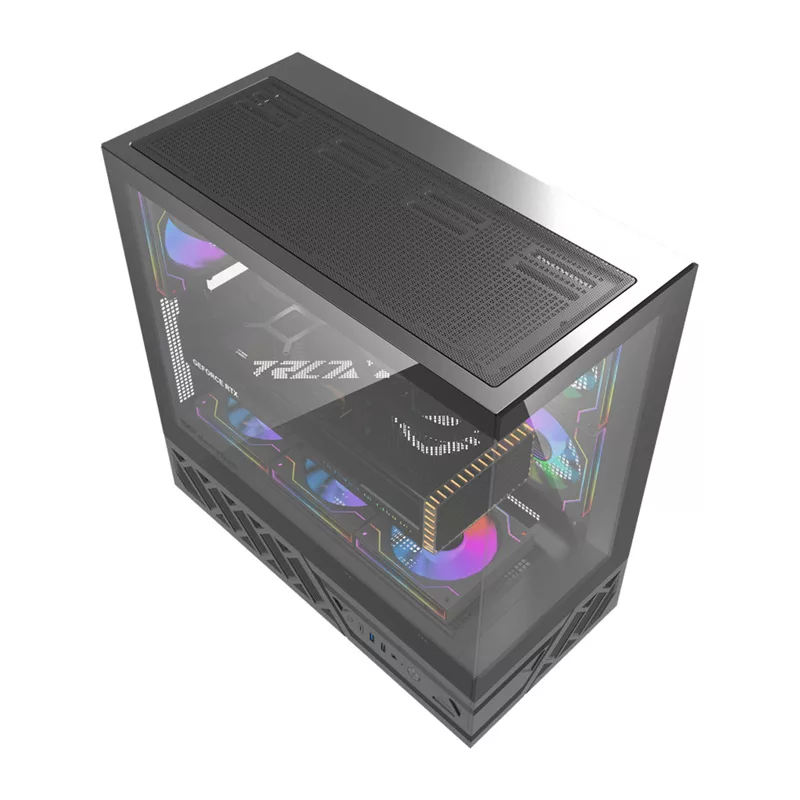 DarkFlash DS950 Mid-Tower Computer Case (Black) su 6 iš anksto sumontuotais ARGB ventiliatoriais