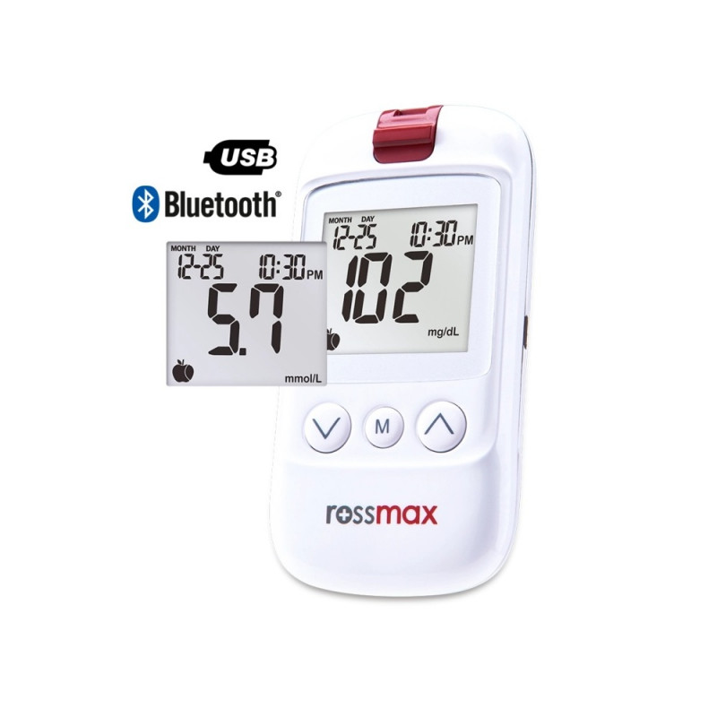 ROSSMAX HS200 BT kraujo gliukozės matavimo prietaisas su Bluetooth