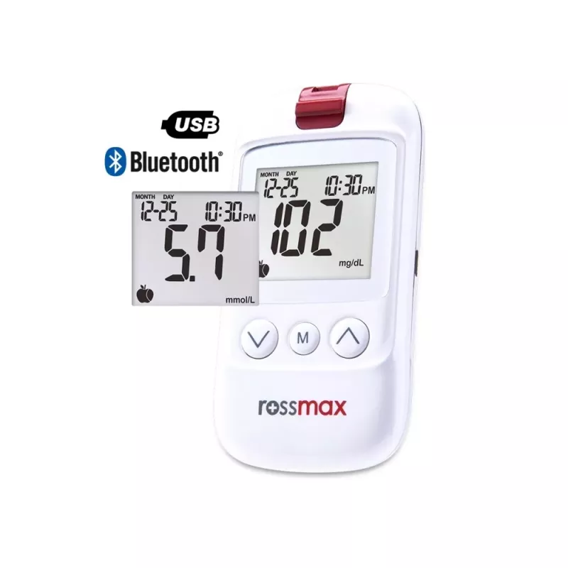 ROSSMAX HS200 BT kraujo gliukozės matavimo prietaisas su Bluetooth