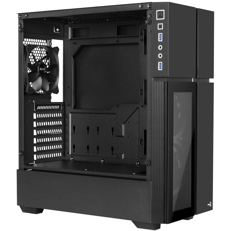 Aerocool Playa Midi-Tower, grūdintas stiklas - juoda
