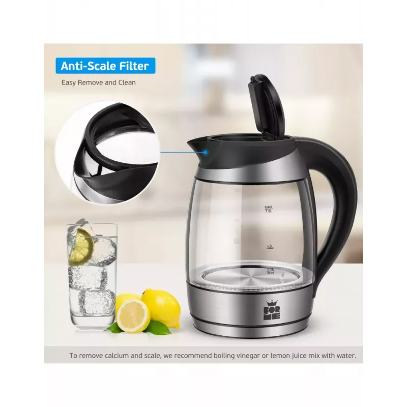 ForMe FKG-458 belaidis elektrinis virdulys 1,8 L nerūdijantis plienas / juoda