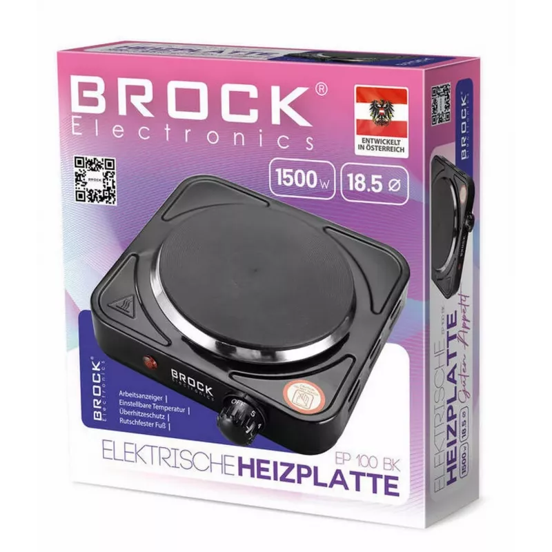 Brock EP 100 BK Elektrinis virdulys 1.0L 1100W Juodas