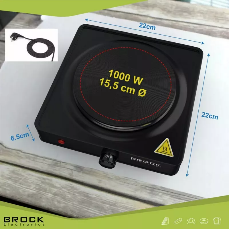 Brock EP 100 BK Elektrinis virdulys 1.0L 1100W Juodas