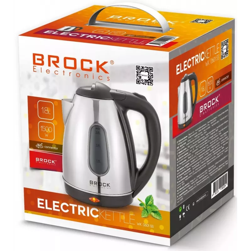 Brock WK 0601 SS Elektrinis virdulys 1,7L 2200W Nerūdijantis plienas