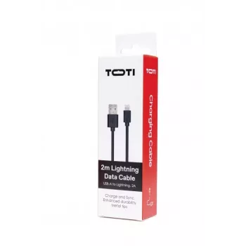 SEEK TOTI USB-A į Lightning, 2m PVC duomenų kabelis 2A (ne-MFI), juodas