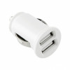 TOTI Dual USB automobilinis įkroviklis su Micro USB kabeliu 1m 2.1A, baltas