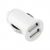 TOTI Dual USB automobilinis įkroviklis su Micro USB kabeliu 1m 2.1A, baltas