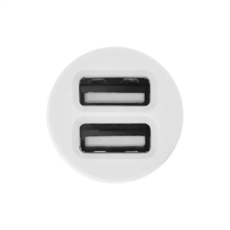 TOTI Dual USB automobilinis įkroviklis su Micro USB kabeliu 1m 2.1A, baltas