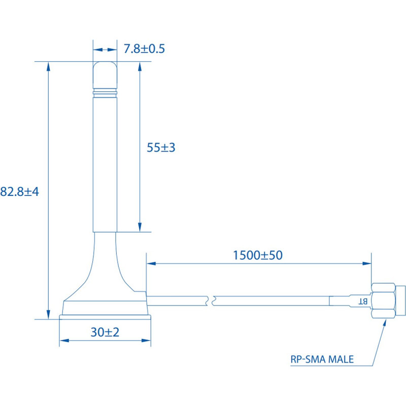 Teltonika Bluetooth Magnetic SMA Antenna 3 dBi 2.4 GHz
