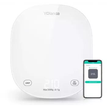 Yolanda CK10A išmaniosios virtuvės svarstyklės su Bluetooth, 3000g talpa, 0,1g tikslumu, įkraunamos per USB-C