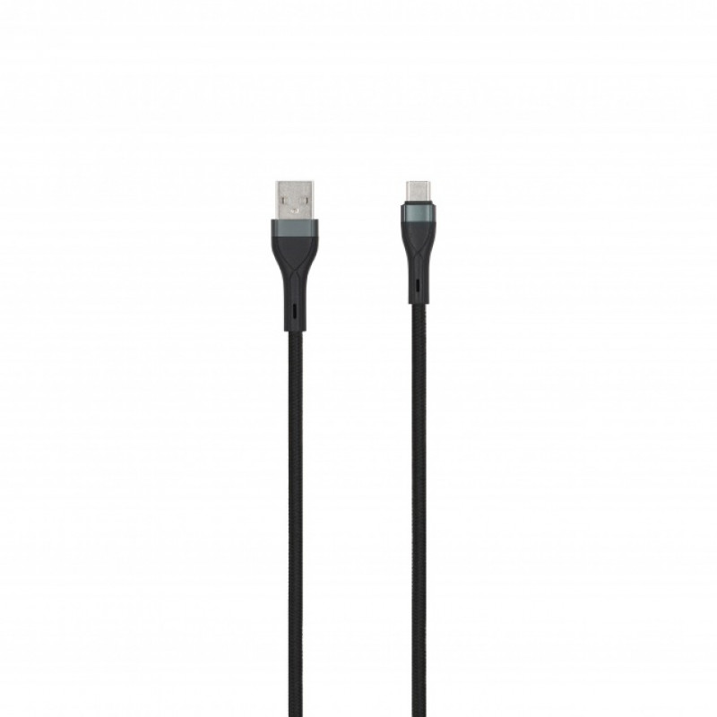SEEK TOTI USB-A į USB-C pintas laidas 2m 3A juodas