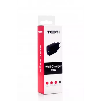 SEEK TOTI 20W Type-C + USB A sieninis greitasis įkroviklis, juodas