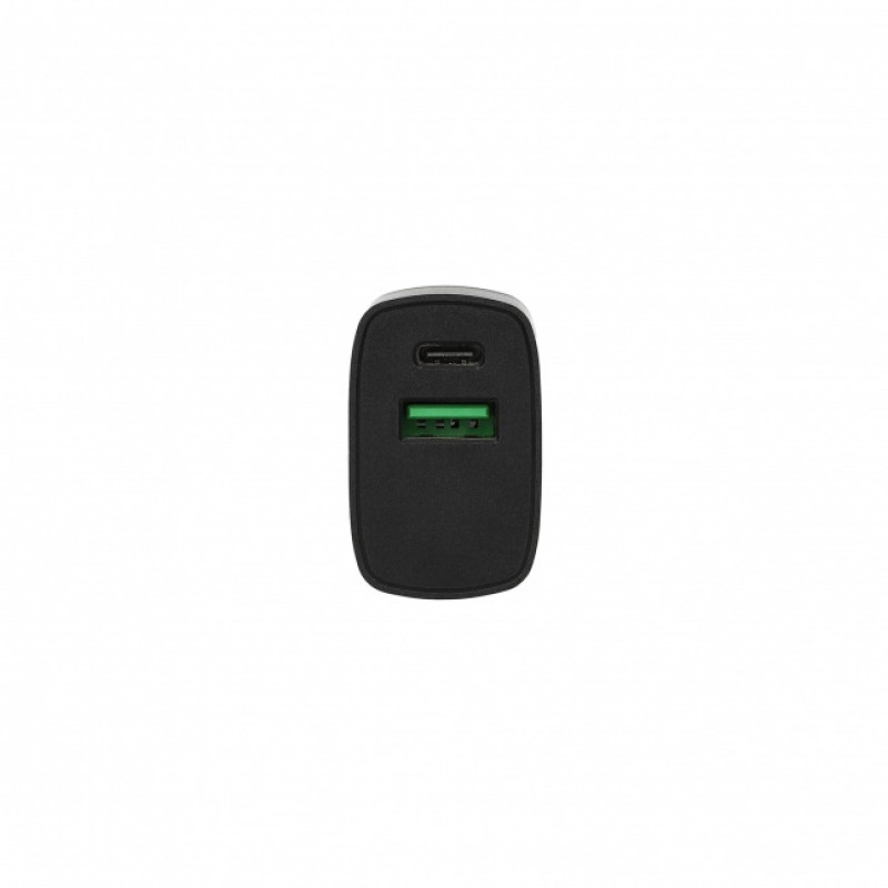 SEEK TOTI 20W Type-C + USB A sieninis greitasis įkroviklis, juodas