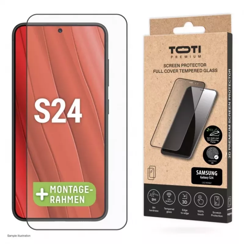 TOTI PREMIUM Premium grūdinto stiklo 3D ekrano apsauga, visiškai dengianti Samsung Galaxy S24/S25
