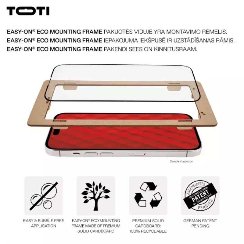 TOTI PREMIUM PREMIUM Grūdinto stiklo 3D ekrano apsauga, pilnas dangtelis, skirta Samsung Galaxy S24+/S25+