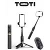 SEEK TOTI Selfie Stick su paslėptu dizainu ir stabiliu trikoju Q12, juoda