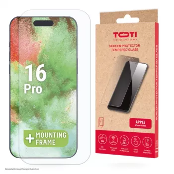 TOTI Grūdinto stiklo 2D ekrano apsauga pilnas dangtelis, skirta iPhone 16 Pro, permatoma