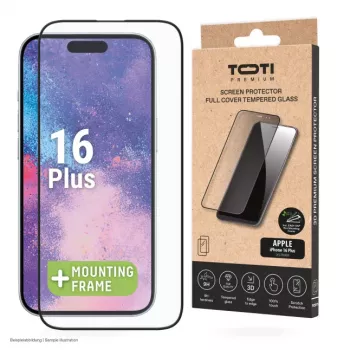TOTI PREMIUM Premium grūdinto stiklo ekrano apsauga 3D Full Cover, skirta Apple iPhone 16 Plus / 15 Plus