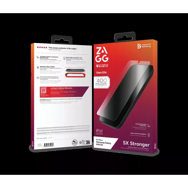 ZAGG apsaugos rinkinys, skirtas Samsung Galaxy A56: dėklas ir ekrano apsauga