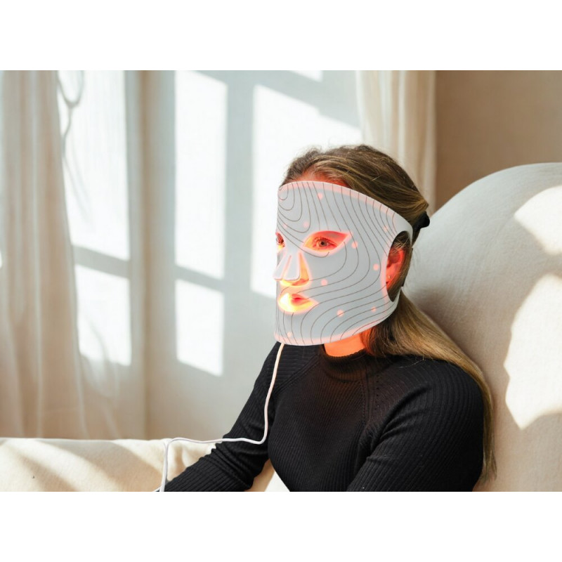 Lunni 7 Colors LED and Near-Infrared Light Silicone LED Facial Mask White