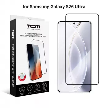 TOTI PREMIUM Grūdintas stiklas 2.5D ekrano apsauga, pilnas dangtelis, skirta Samsung Galaxy S26 Ultra