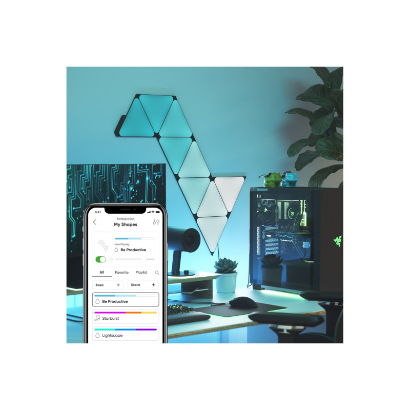 Nanoleaf Shapes Black Triangles Starter Kit (9 Panels) 42W WiFi