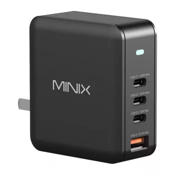 MINIX NEO-P165 GaN sieninis įkroviklis su 3x USB-C ir 1x USB-A prievadais, 165W