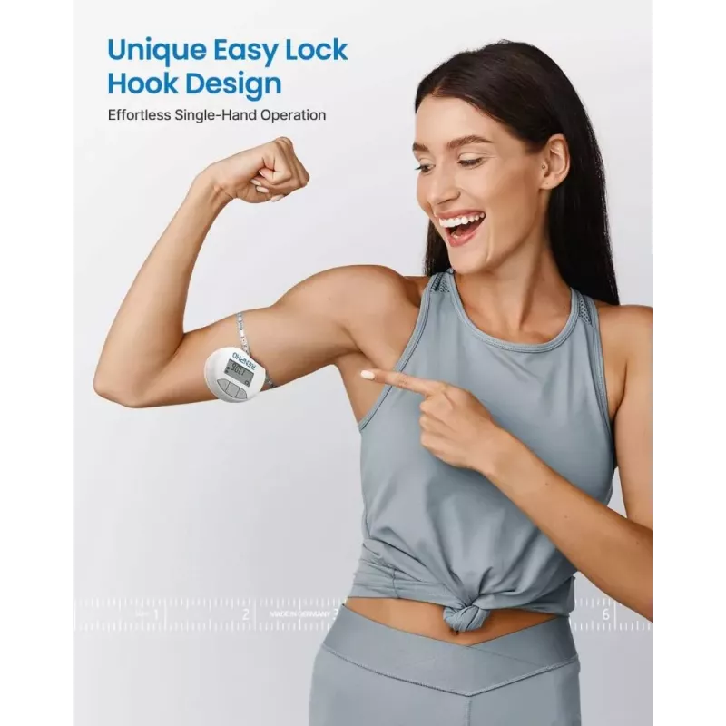 RENPHO Smart Tape Measure - Bluetooth Body Measuring Tape for BMI, Waist, Hip, Arm, Leg, Chest - Auto Retractable, LCD Display, Compatible with Renpho Health App, Apple Health, Google Fit, Samsung Health - Black