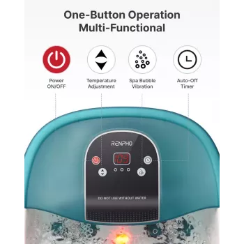 RENPHO Foot Spa Bath Massager X002 with Heat, Bubbles, Vibration & Red Light Therapy
