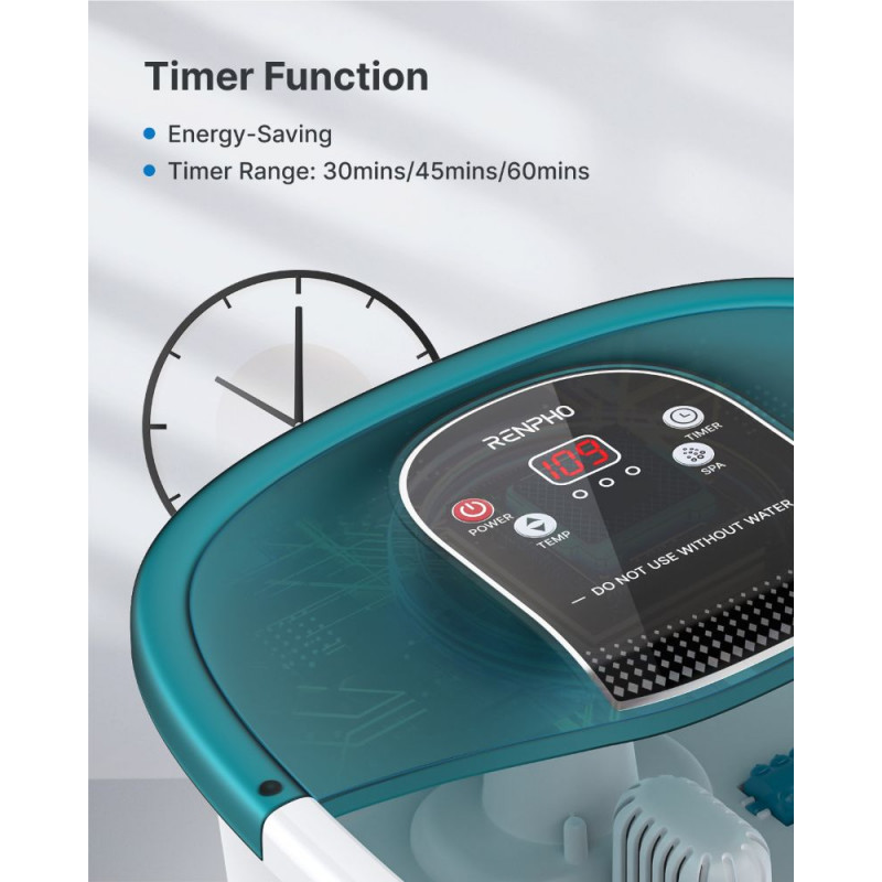 RENPHO Foot Spa Bath Massager X002 with Heat, Bubbles, Vibration & Red Light Therapy