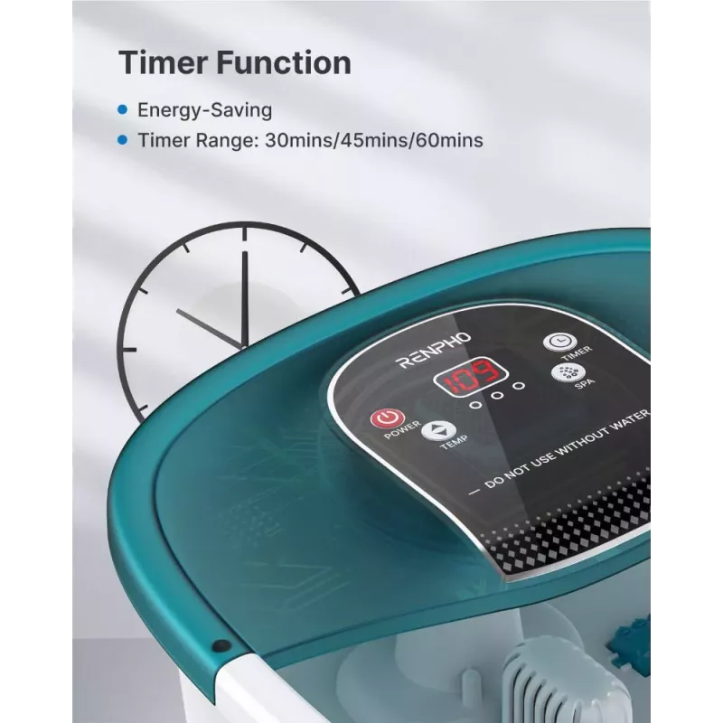 RENPHO Foot Spa Bath Massager X002 with Heat, Bubbles, Vibration & Red Light Therapy