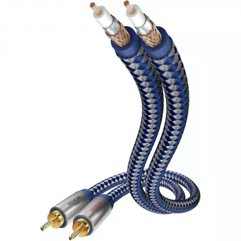 IN-AKUSTIK Premium Audio Cable RCA Male to RCA Male 0,75 m Juoda