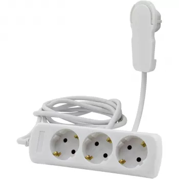 REV Multiple Socket Outlet 3-fold Flat Plug White 2m