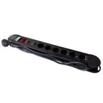 M-CAB SOCKET STRIP 6S PVC 3M BK PREM - APSAUGA NUO ĮTAMPOS ŠUOLIŲ IR PERKROVOS (POW0026)