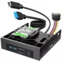 GRAUGEAR USB Hub + Card Reader Front Panel su 2,5 inch SSD rėmeliu, juoda