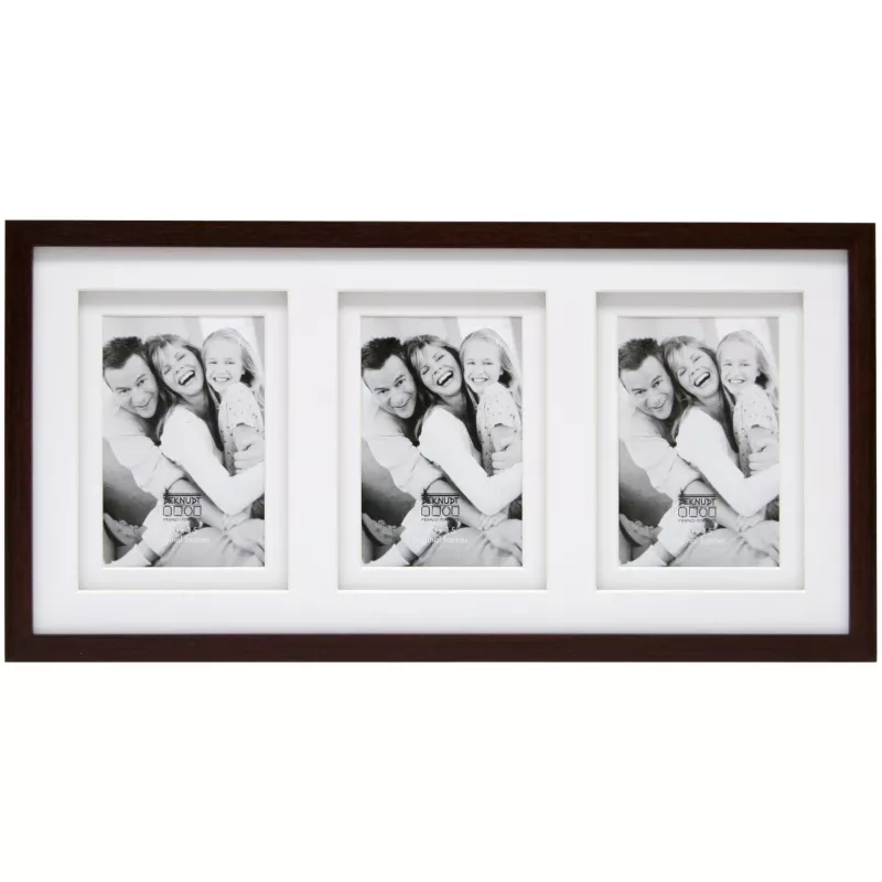 DEKNUDT S65KQ3 3x10x15 Wood Gallery Brown Passepartout Multi Picture Frame