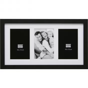 Deknudt S66KA3 Gallery 3x10x15 Wood Black su Passepartout kelių nuotraukų rėmelis