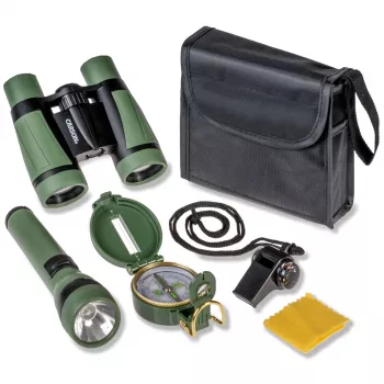 Carson AdventurePak HU-401 5x30 žiūronai su kompasu, žibintuvėliu ir švilpuku