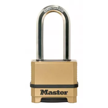 Master Lock 175EURDLH Perstatoma 4 skaitmenų kombinacinė spyna, tvirtas cinko korpusas, grūdinto plieno ilgas lankas, 50 mm korpuso plotis, 8 mm lanko skersmuo, 63 mm vertikalus tarpas, 24 mm horizontalus tarpas, naudojimui viduje / lauke