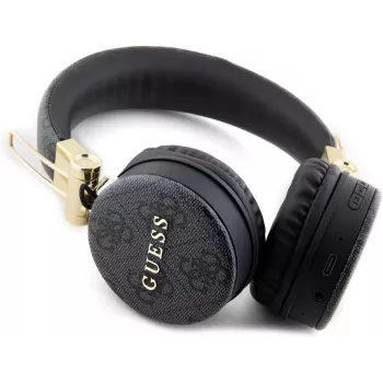 GUESS GUBH704GEMK Ausinės ant galvos su Bluetooth, juodos, 4G metalo logotipas