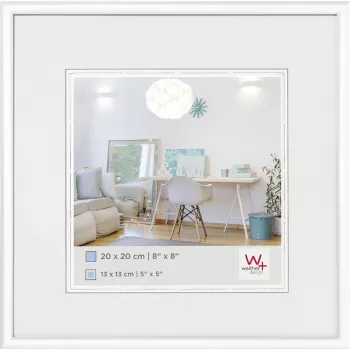 Walther KV220W New Lifestyle nuotraukų rėmelis 13x13 cm baltas plastikinis stiklinis kvadratinis vienos nuotraukos rėmelis