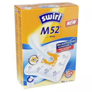 Swirl M 52 MicroPor Plus dulkių siurblio maišeliai (4 vnt.) su filtrais