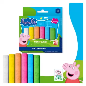 STAEDTLER Junior kreidelės vaikams Peppa Pig 6 vnt. kartoninėje dėžutėje