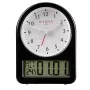 KIENZLE Retro Alarm Clock (14985) - Black Metal Case, White Dial, Luminous Hands