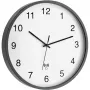 TFA 60.3511.10 Radijo bangomis valdomas sieninis laikrodis, apvalus, pilkas/ baltas, plastikas/stiklas, klasikinio dizaino